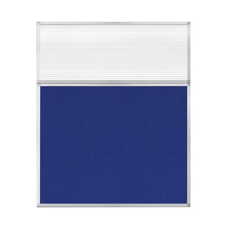 Versare Hush Panel Configurable Cubicle Partition 5' x 6' W/ Window Royal Blue Fabric Clear Fluted Window 1852505